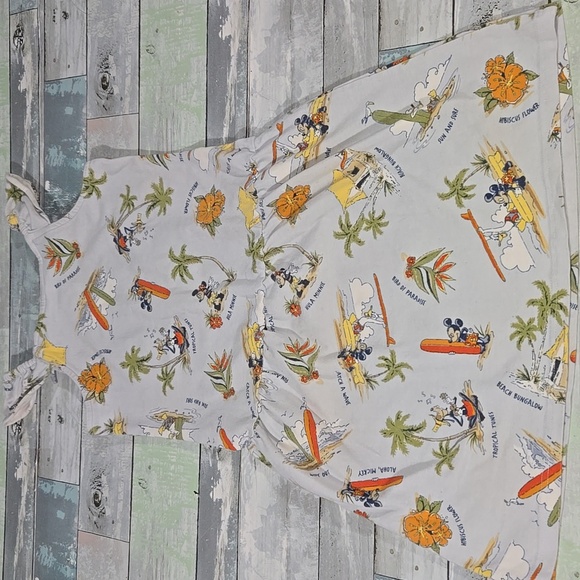 Disney Shopping Surfing Beach Island Mickey Mouse & Donald Duck Dress Sz Large - Picture 3 of 6